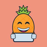 Ilustración de vector de personaje de fruta de piña