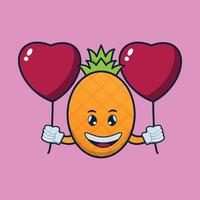 Ilustración de vector de personaje de fruta de piña