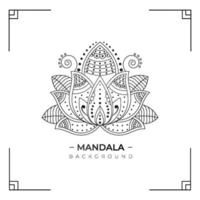 Fondo de mandala simple con decoración floral y elegante invitación de boda. vector