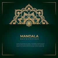 Fondo de mandala simple de lujo con arabescos islámicos dorados y fondo de invitación de boda elegante adornado vector