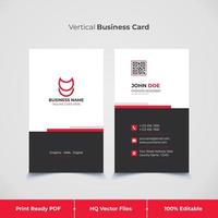 Red and Modern Vertical Business Card and visiting card template vector