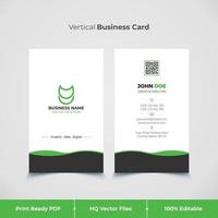 Green Abstract and Modern Vertical Business Card and visiting card template vector