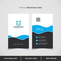 Blue Abstract Vertical Business Card and visiting card template vector