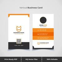 tarjeta de visita vertical profesional y elegante y plantilla de tarjeta de visita vector