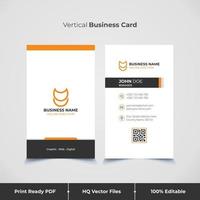 Minimalist and Modern Vertical Business Card and visiting card template with Orange Colors vector