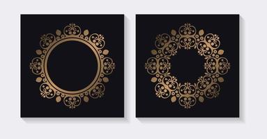 Luxury round border frame design vector