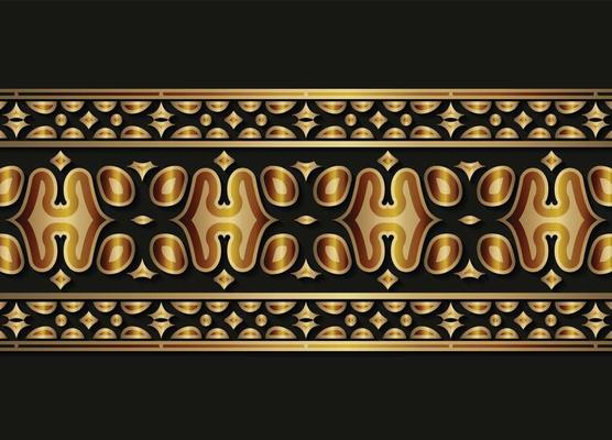 Elegant golden ornamental border template