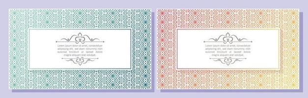 Colorful gradient pattern greeting card vector