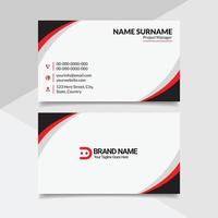 Red and White Business Card Design Abstract Visiting Card Template vector