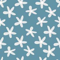 Vector childish cute seamless pattern with flowers. Simple shapes.