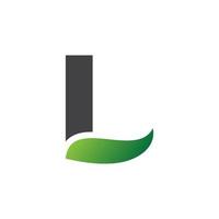 Letra l alfabeto verde natural iconos hoja logo vector