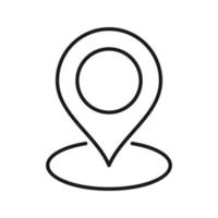 Pin location line art style vector illustration