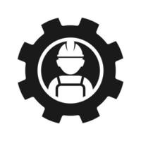 icono de técnico con diseño de silueta simple, vector de icono de reparador