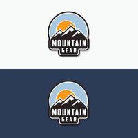 Imagen de vector de plantilla de logotipo de engranaje de montaña