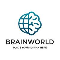 Brain world vector logo template. This design use think idea symbol. Suitable for education or business.