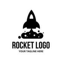 Rocket logo black color vector