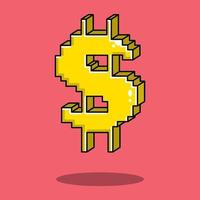 Simple dollar 2d vector illustration, money illustration