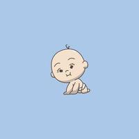 cute baby crawling vector