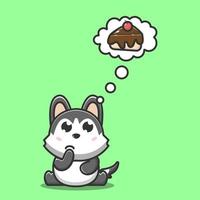 Dog wants chocolate cake vector