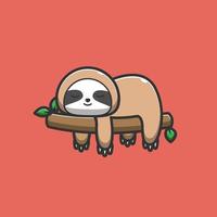 sloth sleeping on a tree branch vector