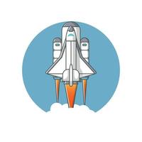 astronaut rocket illustration into space vector