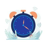 despertador, vector de ilustración de gestión del tiempo. diseño plano adecuado para muchos propósitos.
