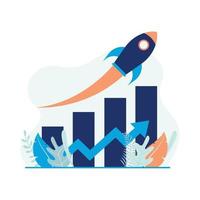 Business profit, marketing growth vector illustration. Flat design suitable for many purposes.