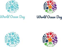 Cute and playful ocean logo design vector