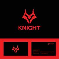 Modern knight logo design vector