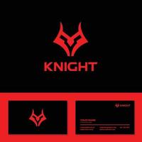 Modern knight logo design vector