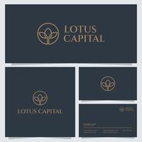 diseño de logotipo de lotus capital vector