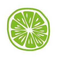 Green Slice of Lime. vector