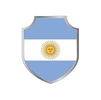 Bandera de Argentina con marco de escudo de metal vector