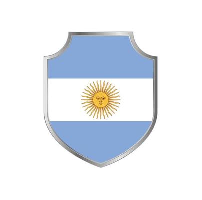 Flag of Argentina with metal shield frame