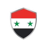 Flag of Syria with silver frame vector