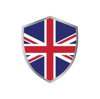 Flag of United Kingdom with silver frame vector