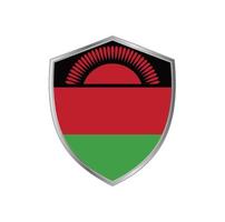 bandera de malawi con marco plateado vector