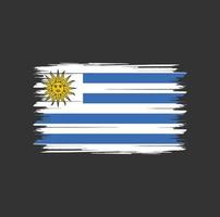 vector de bandera de uruguay con estilo de pincel de acuarela