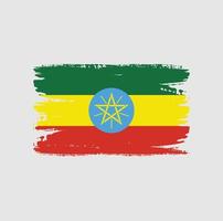 bandera de etiopía con estilo de pincel vector