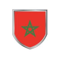 Flag Of Morocco with metal shield frame vector