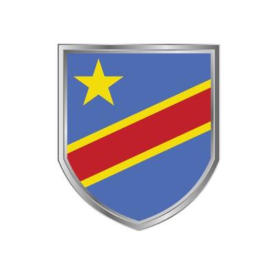 Flag of Republic Congo. with metal shield frame