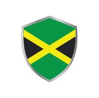 Flag of Jamaica with silver frame vector