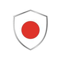 Flag of Japan with silver frame vector