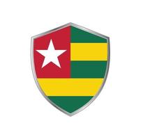 Flag of Togo with silver frame vector