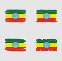 Collection flag of Ethiopia vector