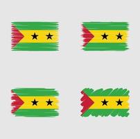 Collection flag of Sao Tome and Principe vector