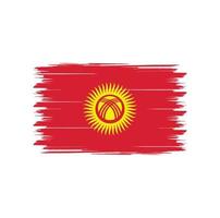 Kyrgyzstan flag vector with watercolor brush style