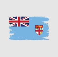 Flag of Fiji with brush style vector