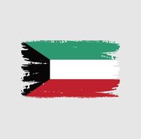 Flag of Kuwait with brush style vector