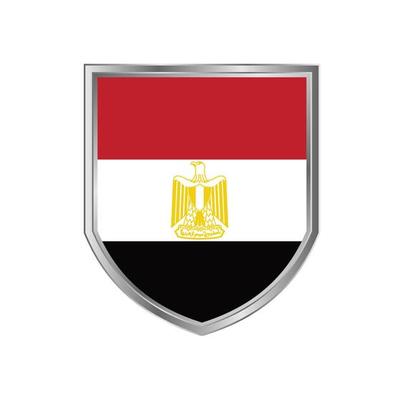 Flag of Egypt. with metal shield frame